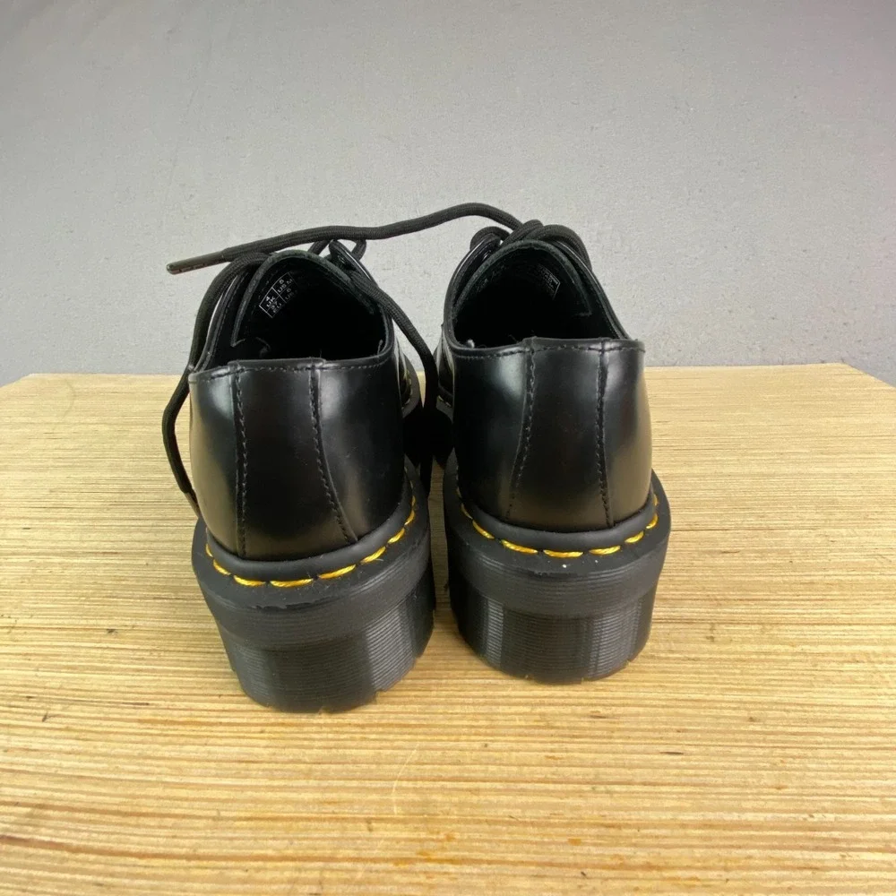 Dr Martens Oxford Shoes Womens US 6 1461 Quad Black Smooth Leather Platform